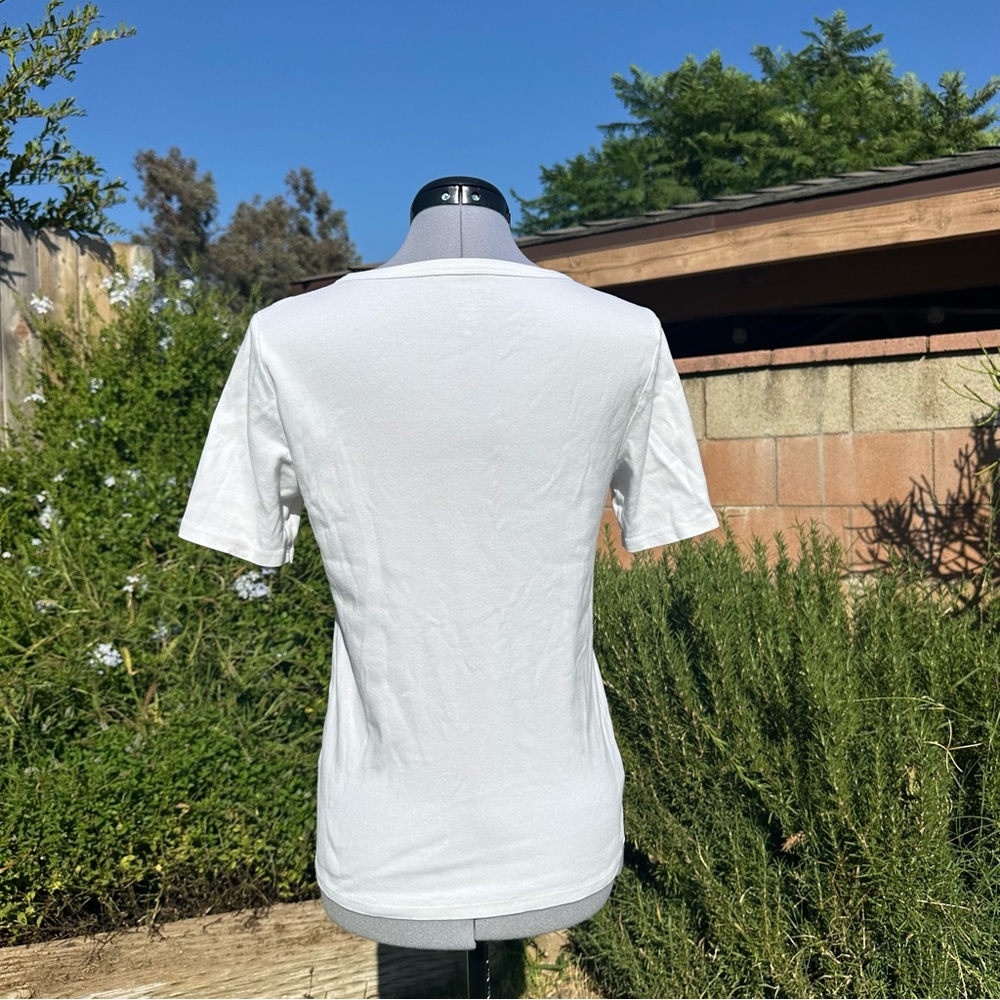 J. Crew Perfect Fit Size Medium White Basic T-Shirt - Picture 6 of 8